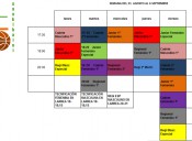 Horarios de entrenamiento de la primera semana