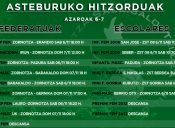 Asteburuko hitzorduak